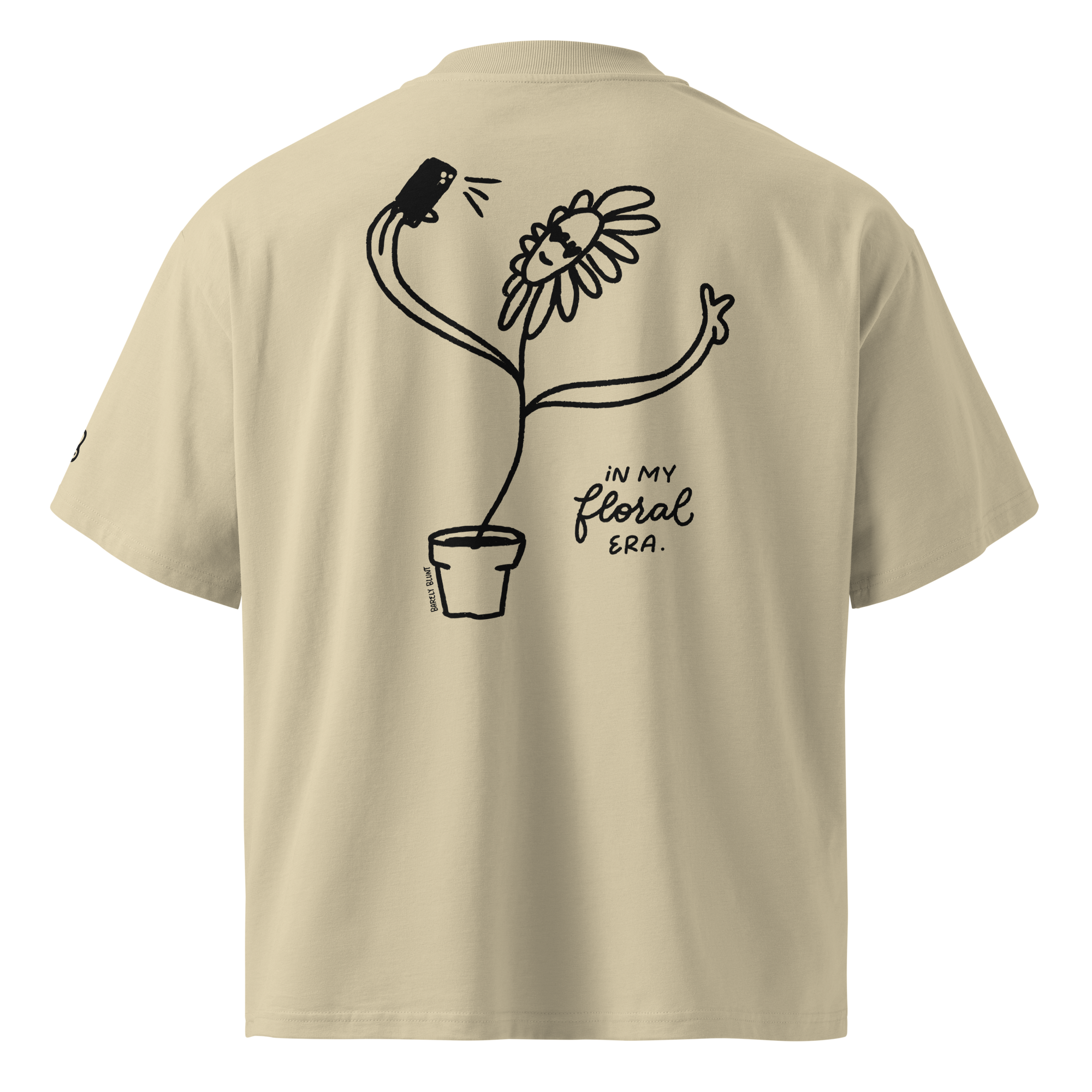 In my floral era oversized t-shirt in Stone.