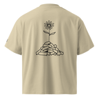 I bloom in weird conditions oversized t-shirt in Stone.