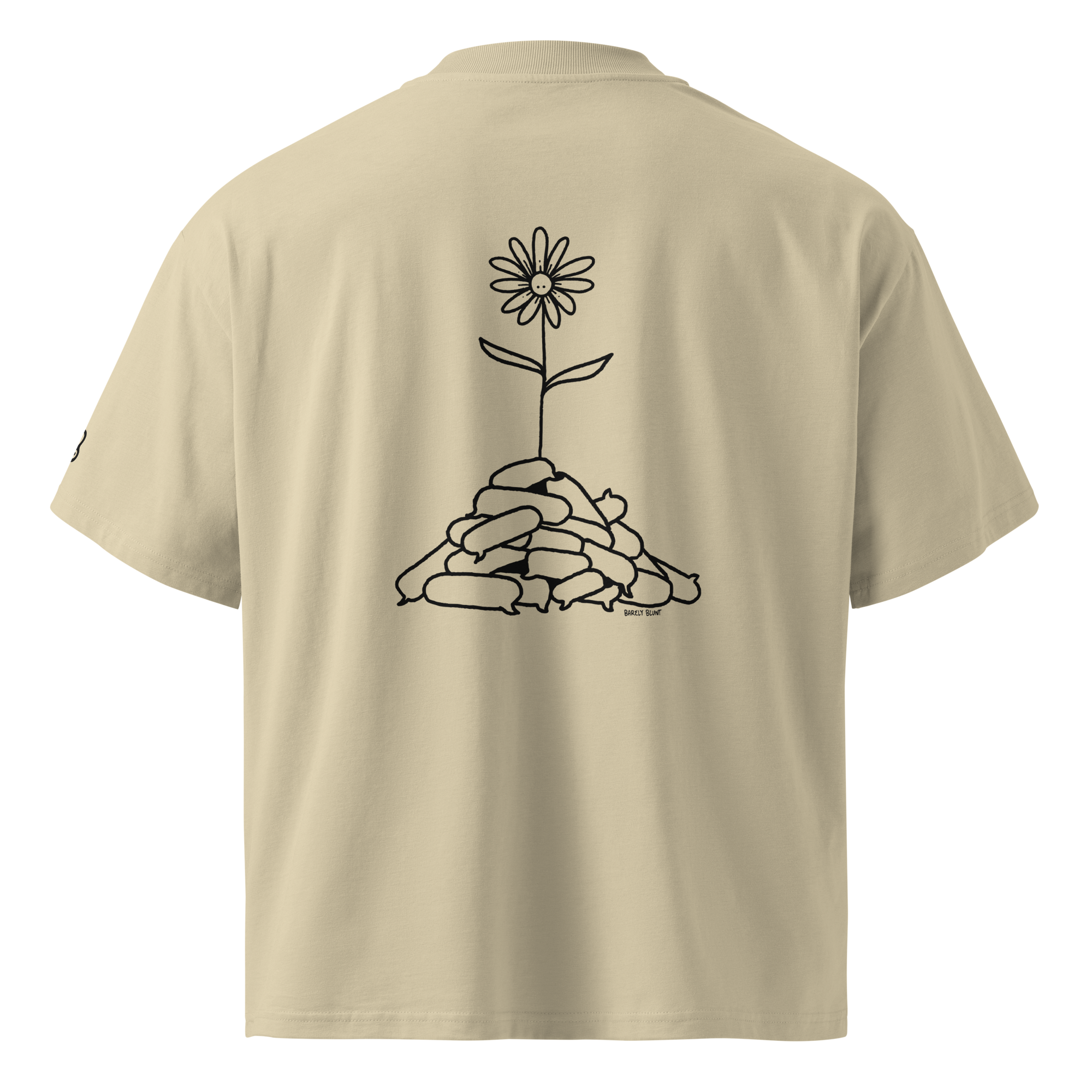 I bloom in weird conditions oversized t-shirt in Stone.