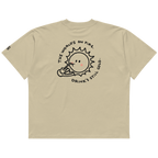 World's on fire oversized t-shirt in Stone.