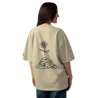 I bloom in weird conditions oversized t-shirt in Stone.