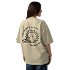 World's on fire oversized t-shirt in Stone.