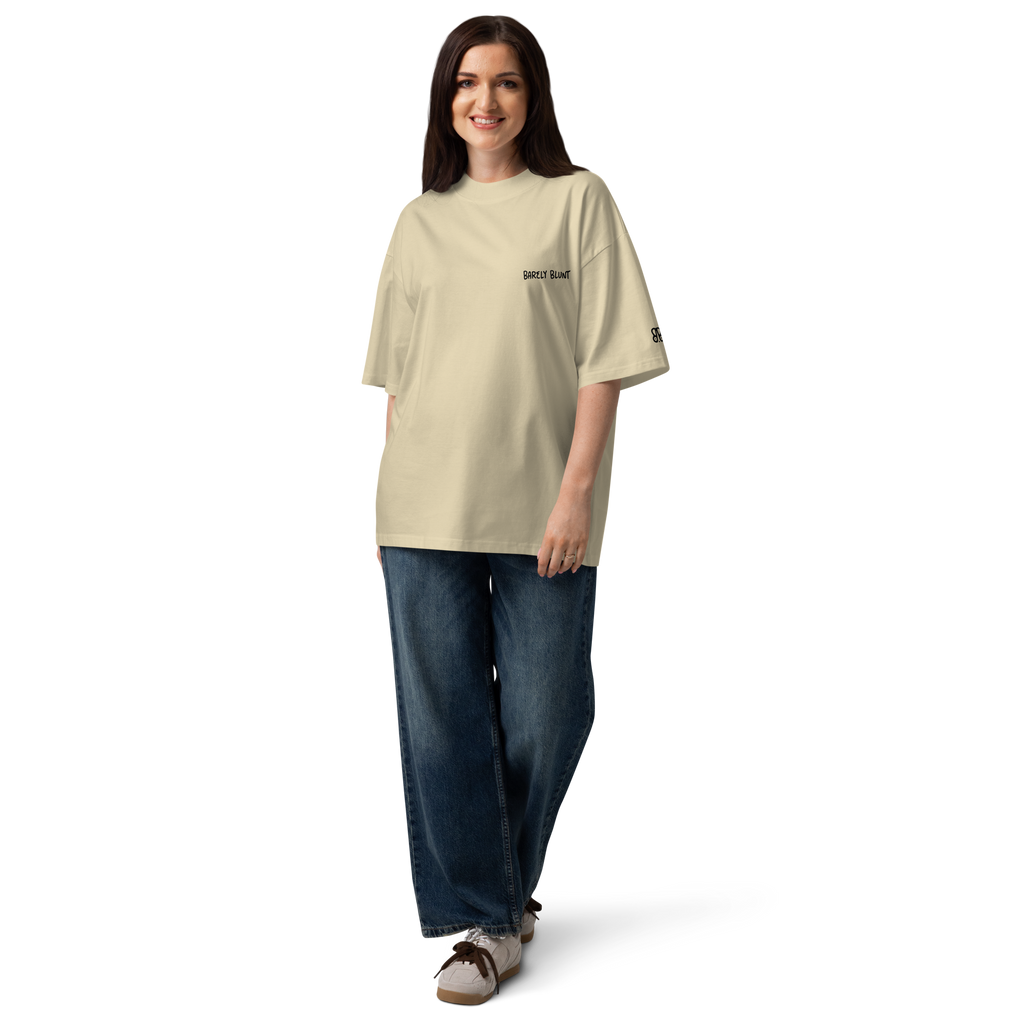 World's on fire oversized t-shirt in Stone.