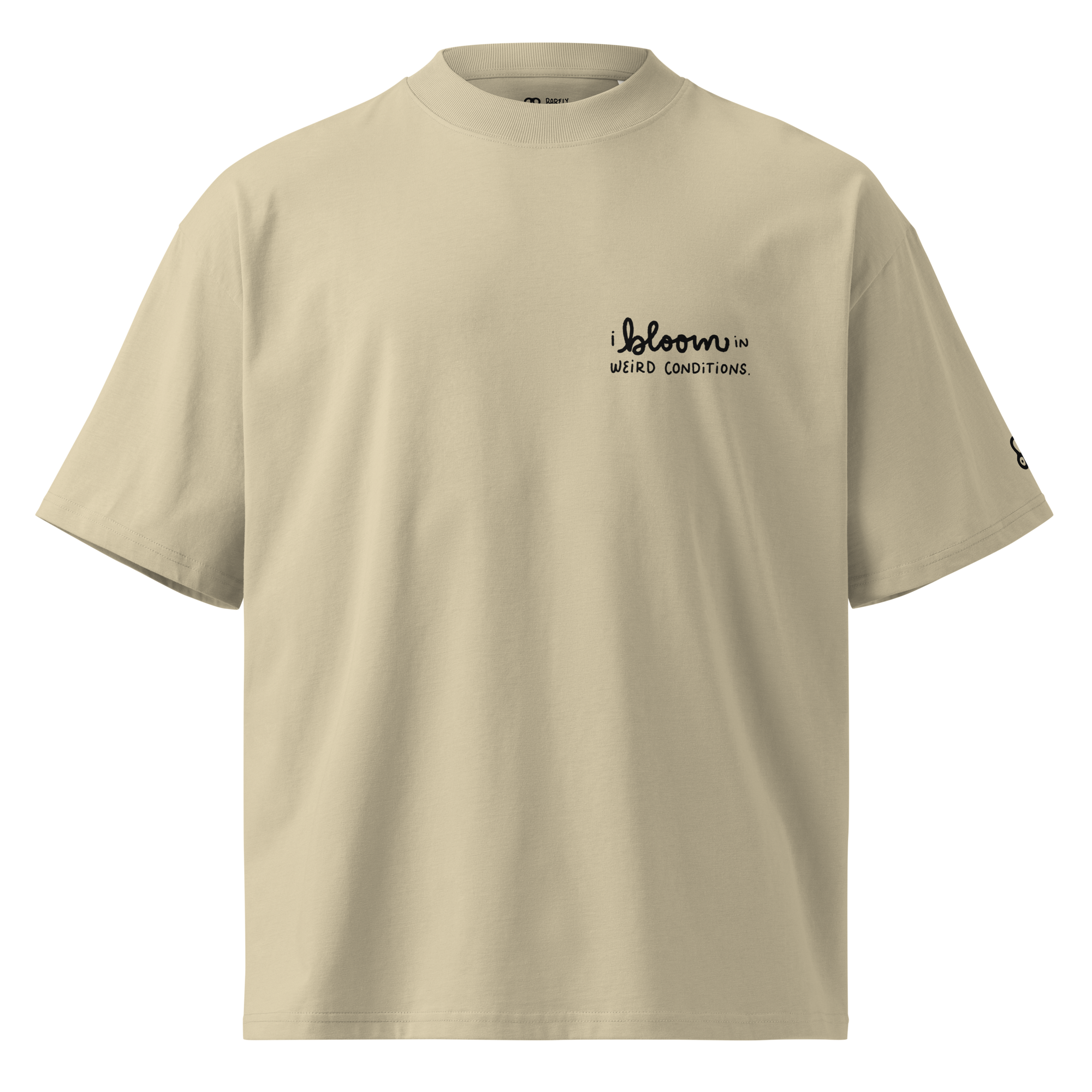I bloom in weird conditions oversized t-shirt in Stone.