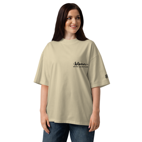 I bloom in weird conditions oversized t-shirt in Stone.