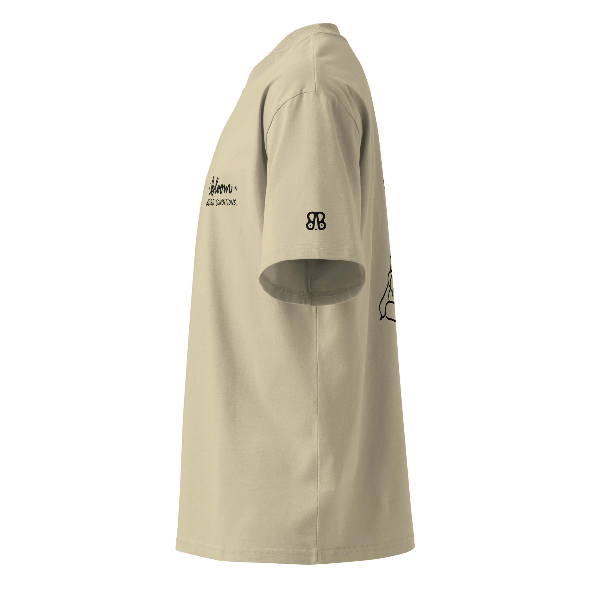 I bloom in weird conditions oversized t-shirt in Stone.