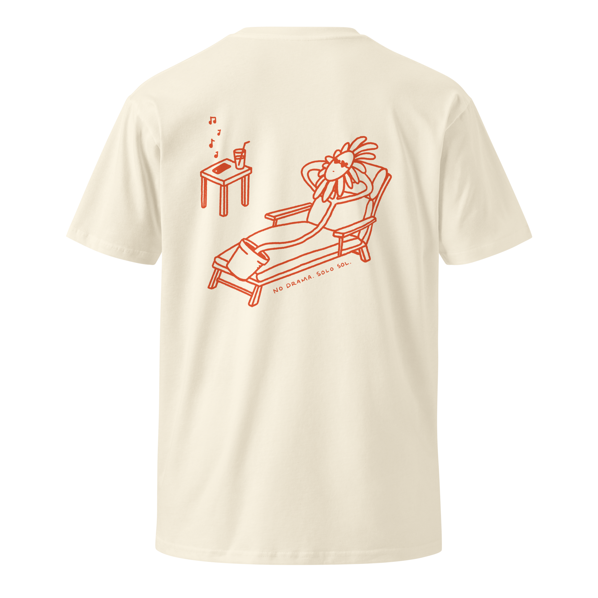 Running on sunshine premium t-shirt in Ivory.