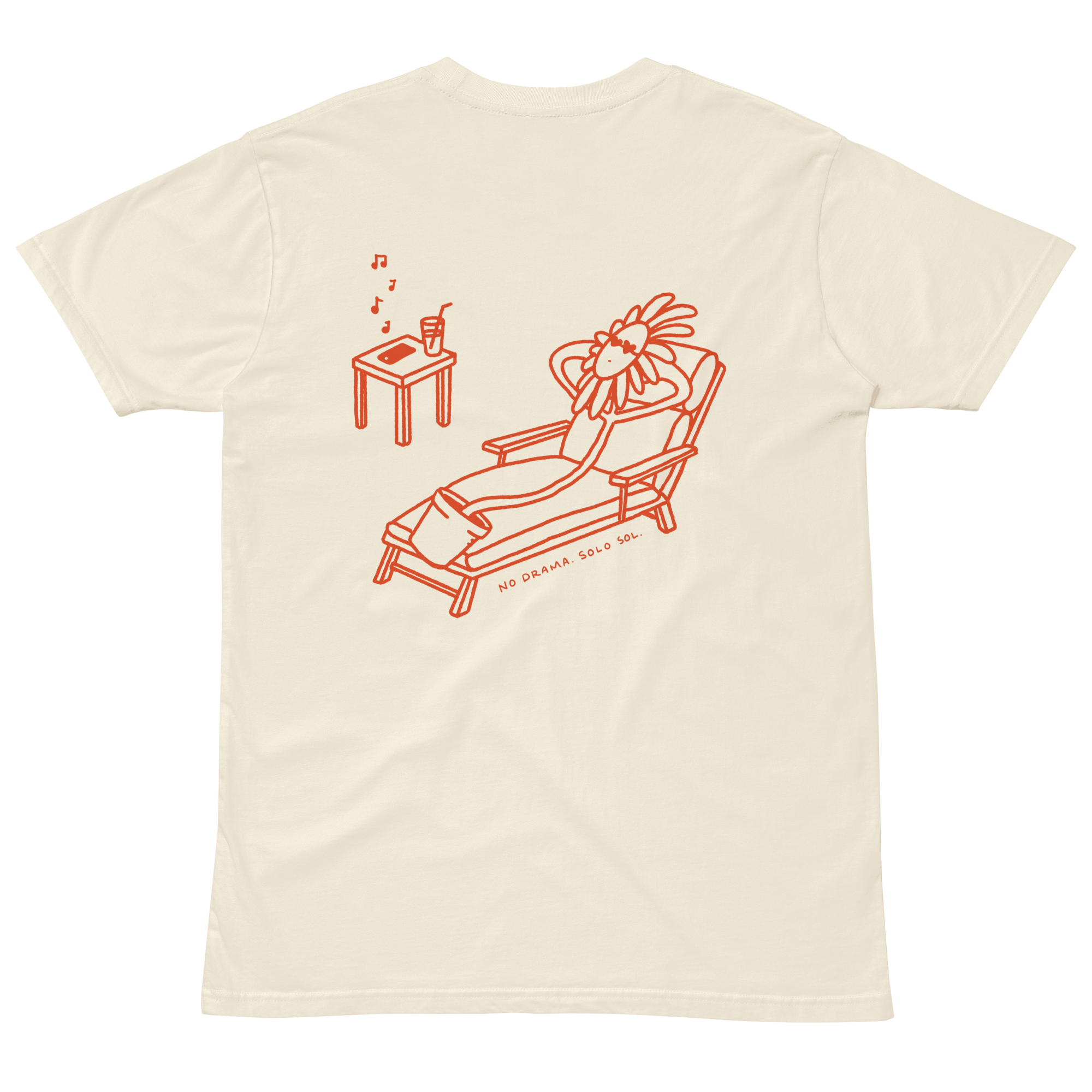 Running on sunshine premium t-shirt in Ivory.