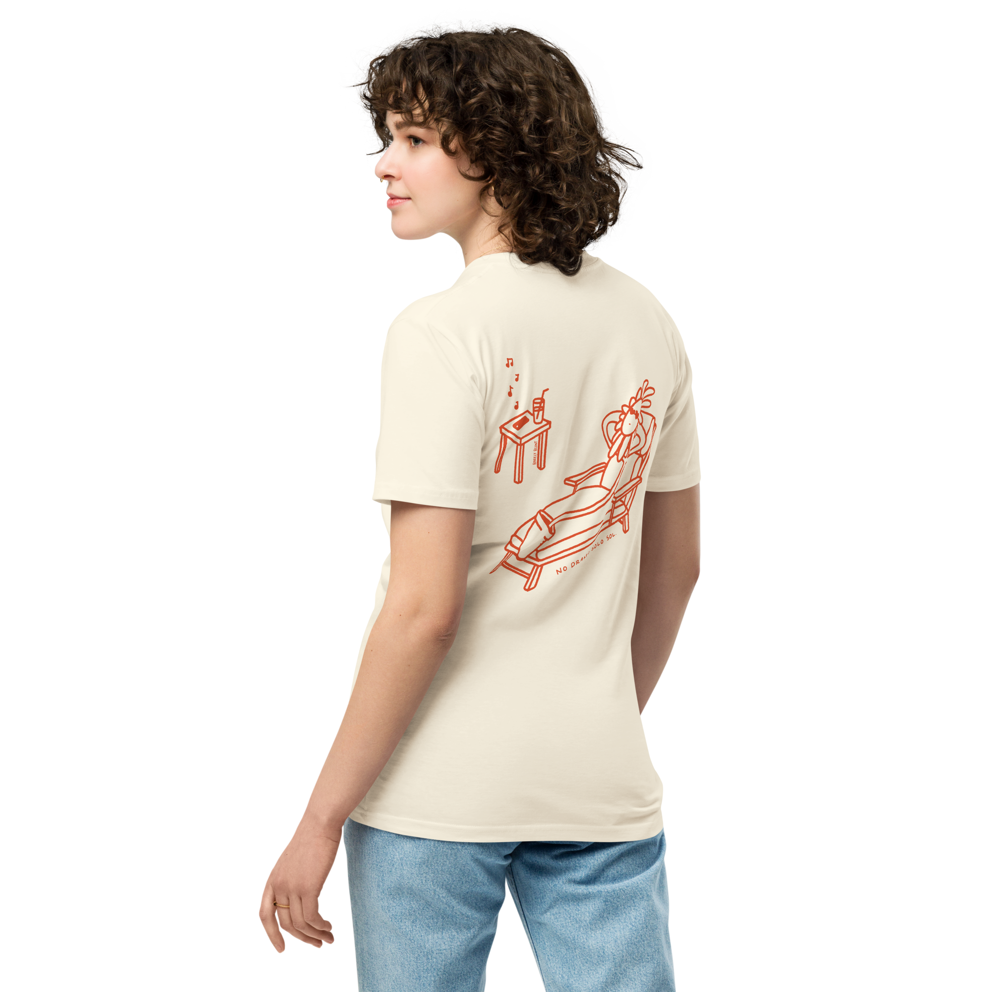 Running on sunshine premium t-shirt in Ivory.