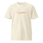 Running on sunshine premium t-shirt in Ivory.