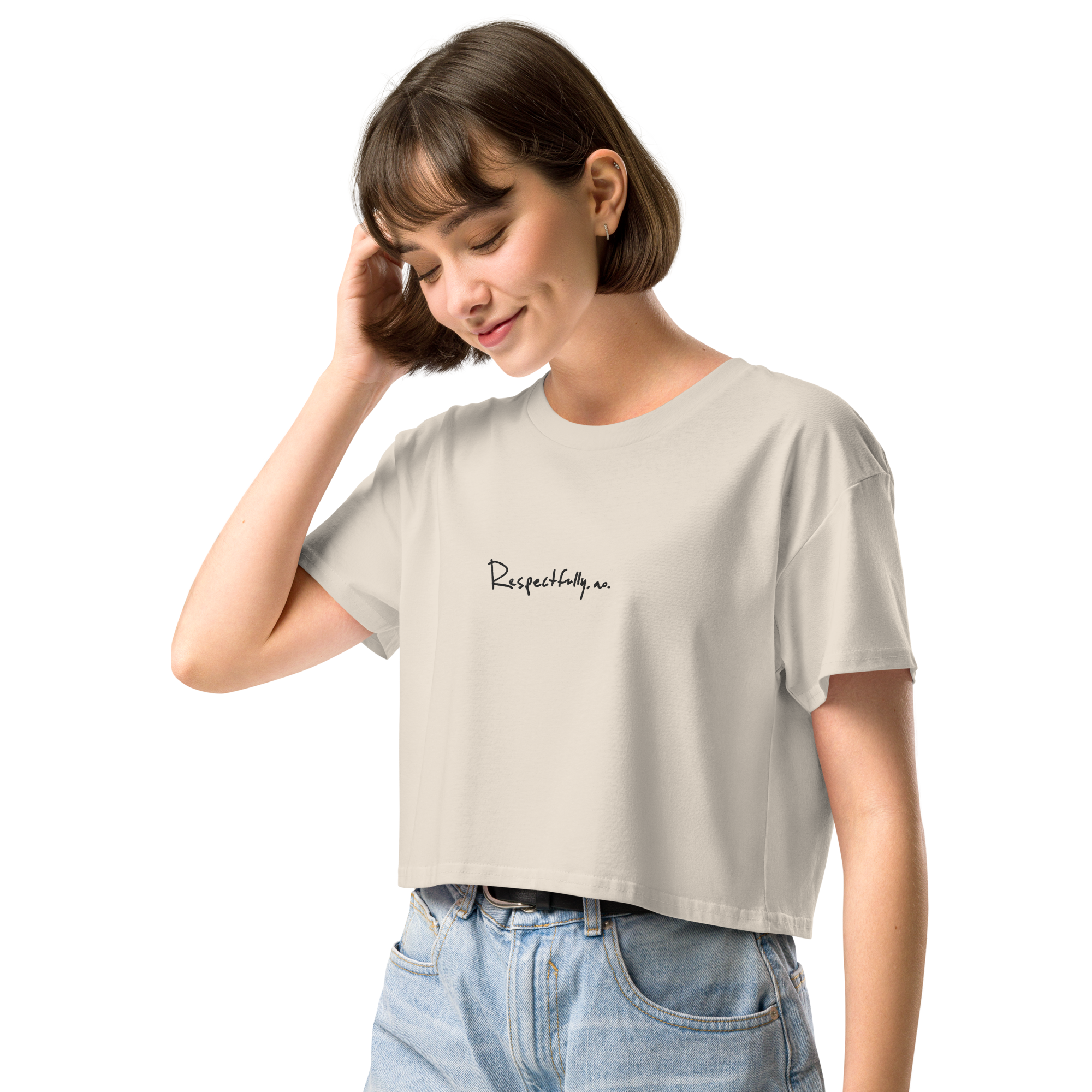 Respectfully no crop top