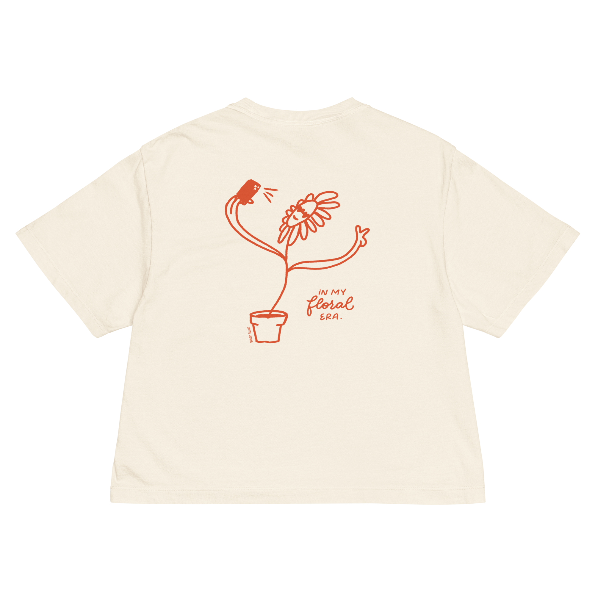 In my floral era in women's heavyweight boxy tee in Ivory.