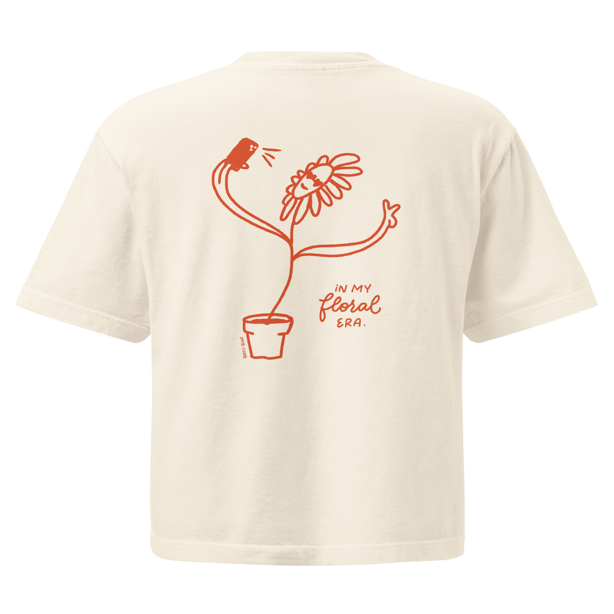 In my floral era in women's heavyweight boxy tee in Ivory.