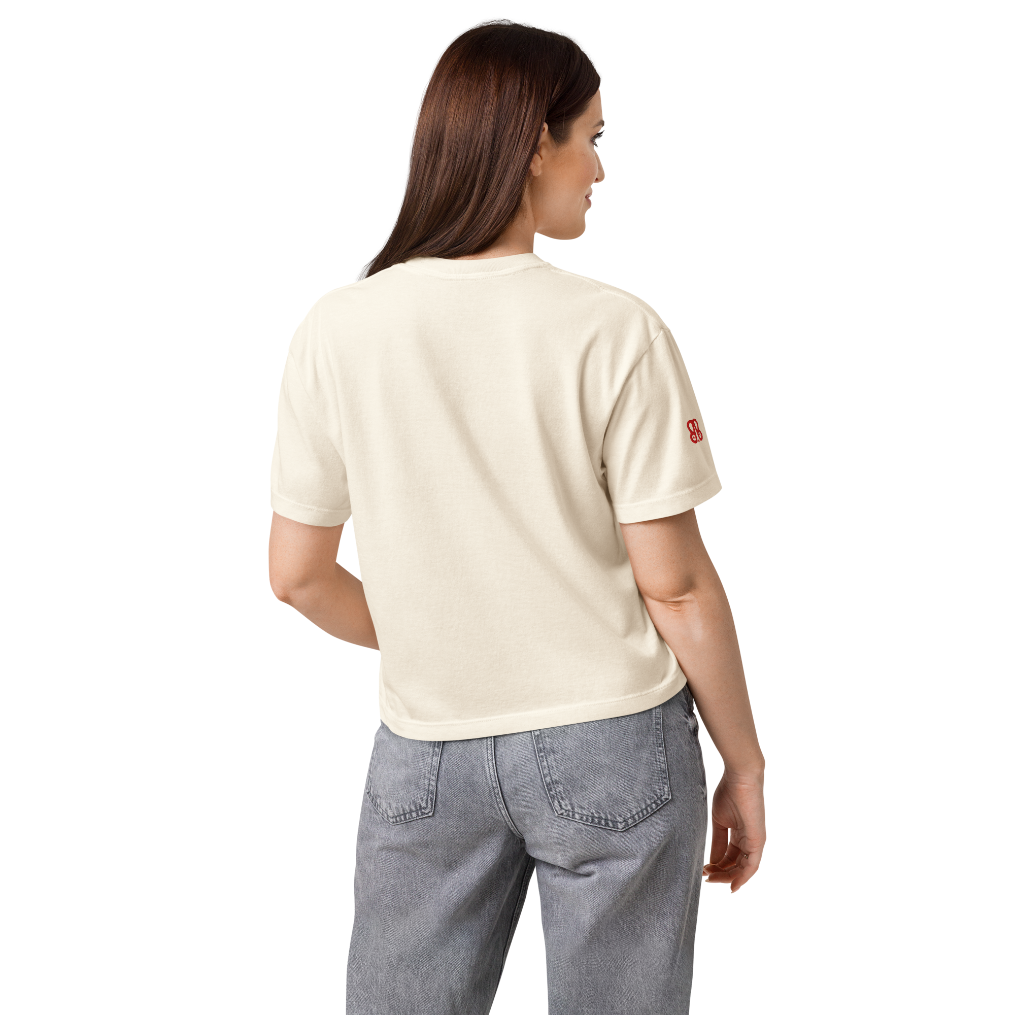 No Drama. Solo Sol ♥ women's boxy tee in Ivory.