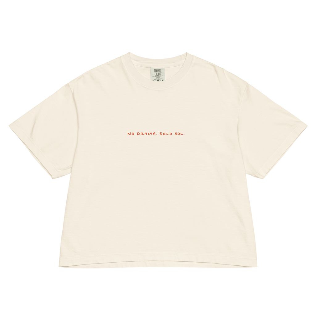 In my floral era in women's heavyweight boxy tee in Ivory.
