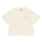 World's on fire women’s boxy tee in Ivory.