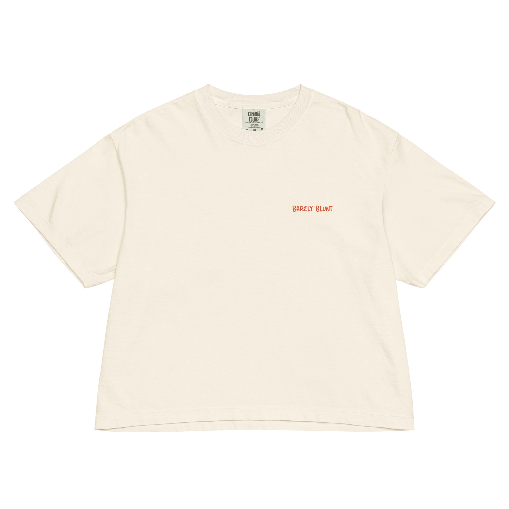 World's on fire women’s boxy tee in Ivory.