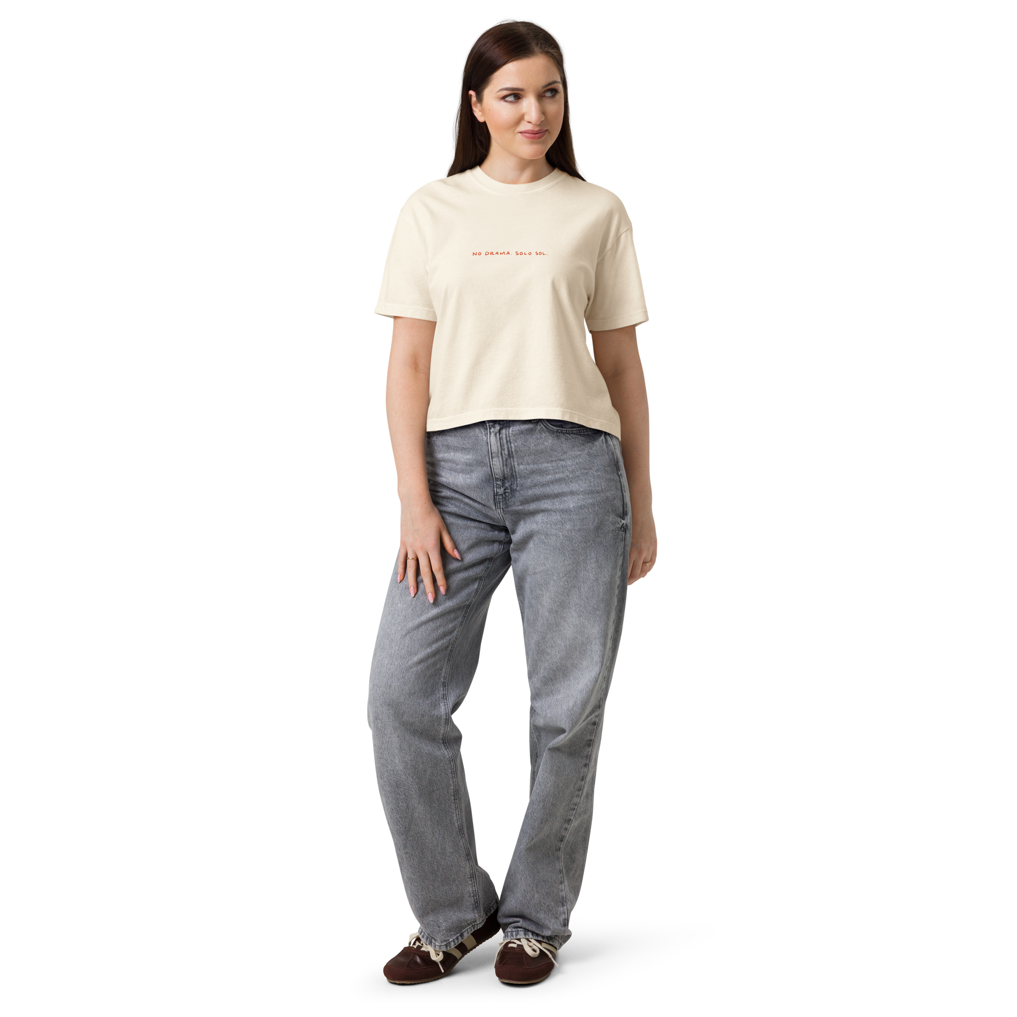 In my floral era in women's heavyweight boxy tee in Ivory.