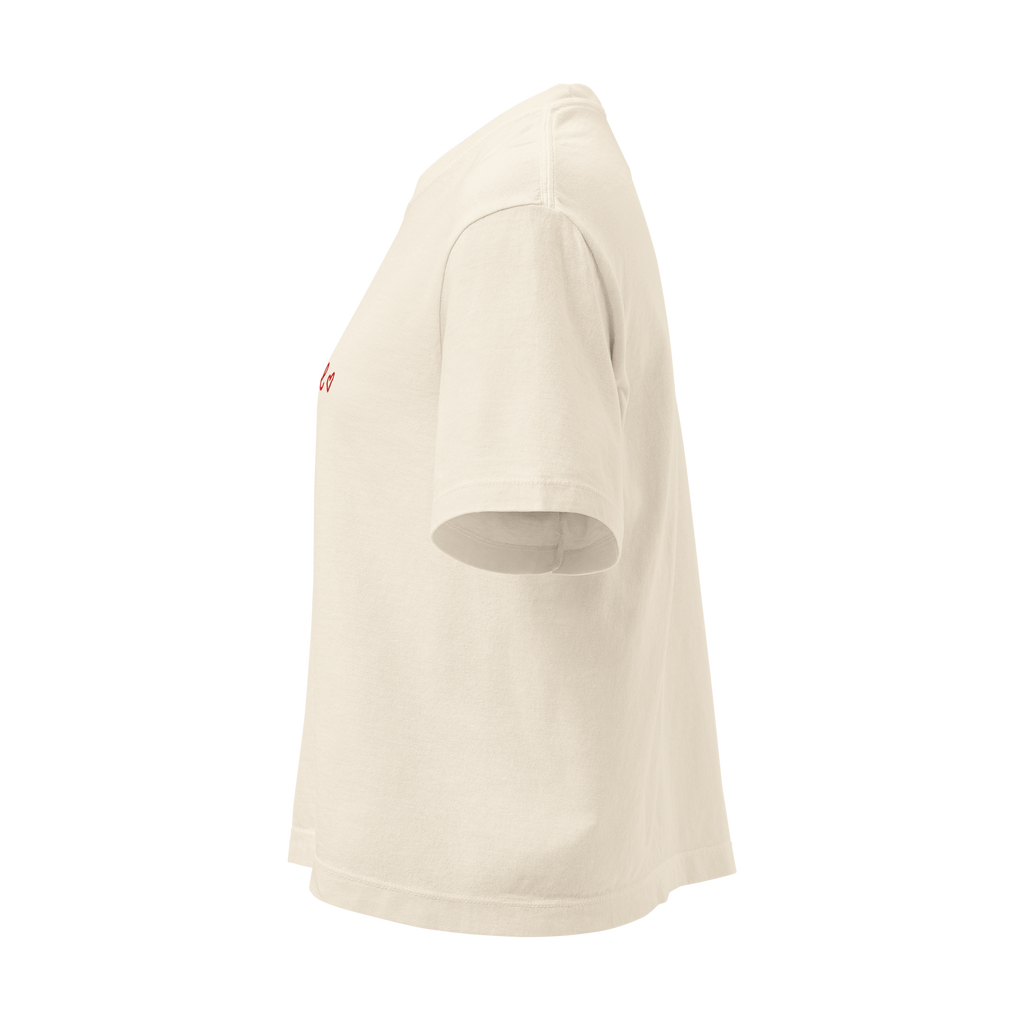 No Drama. Solo Sol ♥ women's boxy tee in Ivory.