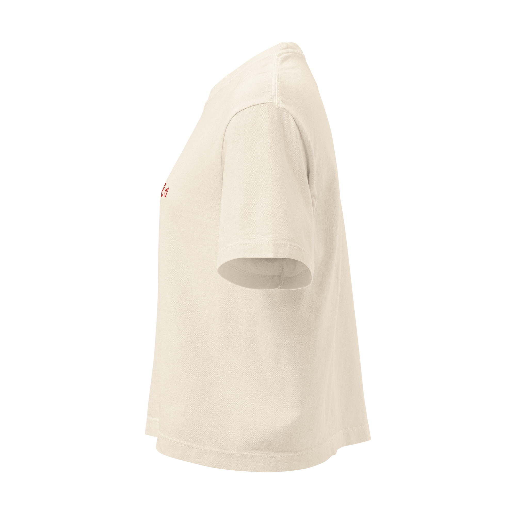 No Drama. Solo Sol ♥ women's boxy tee in Ivory.